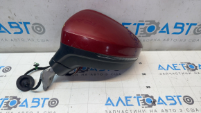 Left side mirror assembly for VW Tiguan 18-19, 6+2 pins, BSM, turn signal, heated, red, chips, scratches