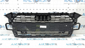 Complete radiator grille for Audi A5 F5 20-25 without a chamber, black gloss + chrome, without emblems, pressed, broken, missing fragment