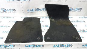 Set of 2 fabric floor mats for the front of the Audi A5 F5 18-25 5D black, dry-cleanable, driver's side worn