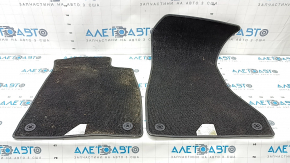 Set of 2 fabric floor mats for the front of the Audi A5 F5 18-25 5D black, dry-cleanable, driver's side worn