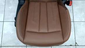 Audi A5 F5 20-25 passenger seat with airbag, electric, heated, brown leather, scratched, needs cleaning