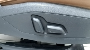 Audi A5 F5 20-25 passenger seat with airbag, electric, heated, brown leather, scratched, needs cleaning