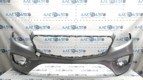 Bare front bumper for Mercedes W213 E 17-20 with parking sensors, AMG pack, silver, scratches, chips, broken mount, non-factory holes, chips