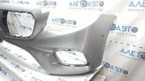Bare front bumper for Mercedes W213 E 17-20 with parking sensors, AMG pack, silver, scratches, chips, broken mount, non-factory holes, chips