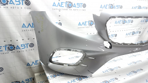 Bare front bumper for Mercedes W213 E 17-20 with parking sensors, AMG pack, silver, scratches, chips, broken mount, non-factory holes, chips