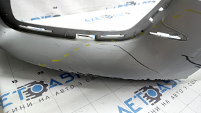 Bare front bumper for Mercedes W213 E 17-20 with parking sensors, AMG pack, silver, scratches, chips, broken mount, non-factory holes, chips