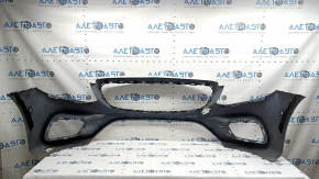 Bare front bumper for Mercedes W213 E 17-20 with parking sensors, AMG pack, silver, scratches, chips, broken mount, non-factory holes, chips
