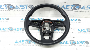 Audi A5 F5 18-24 black leather steering wheel with heating, no buttons or paddles, scratches