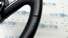 Audi A5 F5 18-24 black leather steering wheel with heating, no buttons or paddles, scratches