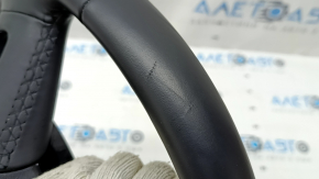 Audi A5 F5 18-24 black leather steering wheel with heating, no buttons or paddles, scratches