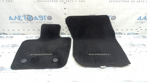 Set of fabric floor mats for Ford Fusion mk5 13-17, black, driver's mat worn