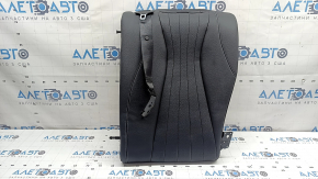 Left rear seat backrest for Mercedes W213 E 17-23, black leather, white stitching, with belt