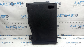 Left rear seat backrest for Mercedes W213 E 17-23, black leather, white stitching, with belt