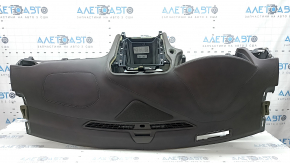 Front dashboard with AIRBAG Ford Fusion mk5 17-20, brown with beige, under start-stop, under projection, under speaker, leather is pulled, torn, mount is broken