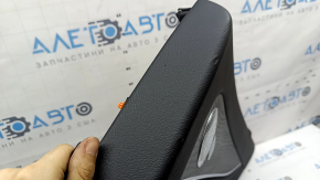 Door trim, rear right card, Mercedes W213 E 17-23, black leather, without curtain, insert under black structural wood, with backlight, Burmester, with handle and overlays, dented