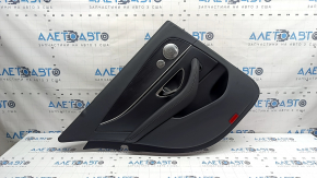 Door trim, rear left, Mercedes W213 E 17-23, black leather, no curtain, black structural wood insert, with backlight, Burmester, with handle and overlays, bump, scratches