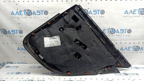 Door trim, rear left, Mercedes W213 E 17-23, black leather, no curtain, black structural wood insert, with backlight, Burmester, with handle and overlays, bump, scratches