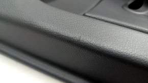 Door trim, rear left, Mercedes W213 E 17-23, black leather, no curtain, black structural wood insert, with backlight, Burmester, with handle and overlays, bump, scratches