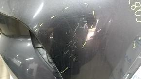 Front bumper, bare, Toyota Highlander 20-26, without parking sensors, graphite, scratches, tear, missing fragment, broken mount, non-factory holes