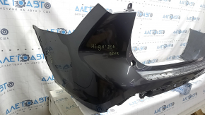 Bare rear bumper for Toyota Highlander 20-26 without parking sensors, graphite, scratches, dents, tears, cracked mounts, broken mount