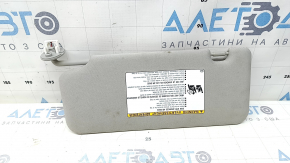 Right visor for Toyota Highlander 20-26, gray, without hook, dry-cleanable