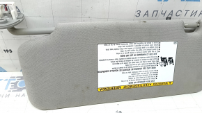 Right visor for Toyota Highlander 20-26, gray, without hook, dry-cleanable