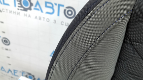 Rear seat cushion, 2nd row, Subaru Forester 25-26, dark gray fabric + light gray, blue stitching, cleanable