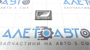 Emblem with F-sport inscription on the left wing of the Lexus UX200 UX250h UX300h 19-26
