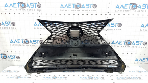 Radiator grill assembly for Lexus UX200 UX250h 19-26 for F-SPORT parking sensors, dark chrome, cracks, broken fasteners, non-factory holes