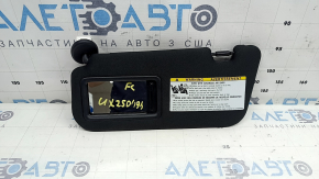 Left visor for Lexus UX200 UX250h 19-21 black, without hook