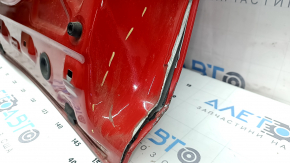 The front right door of a Lexus UX200 UX250h, 19-20, red 3T2, painted 0.25, dented, the sealant has cracked.
