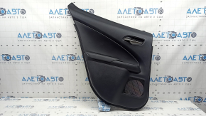 Door trim panel rear left Lexus UX200 UX250h 19-26 black, armrest black leather, with handle, scratches, whitened plastic
