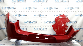 Bare rear bumper for Lexus UX200 UX250h 19-24 red, for parking sensors, scratches, cracks, broken, after repair, cracked fasteners, missing fasteners