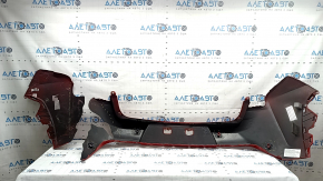 Bare rear bumper for Lexus UX200 UX250h 19-24 red, for parking sensors, scratches, cracks, broken, after repair, cracked fasteners, missing fasteners