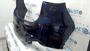 Naked rear bumper for Mazda CX-5 22-25 without parking sensors, blue, scratch, crack in mount