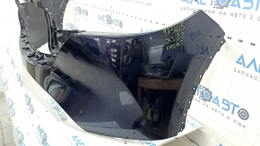 Front bumper, bare, Mazda CX-5 22-25, without parking sensors, blue, scratches, crack in mount