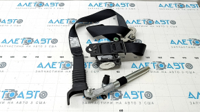Passenger seat belt with tensioner and squib for Mazda CX-5 17-25, black with gray fastening