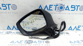Left side mirror assembly for Mazda CX-5 17-25, 6 pins, BSM, heated, turn signal, blue