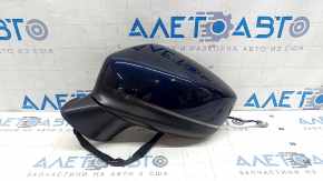 Left side mirror assembly for Mazda CX-5 17-25, 6 pins, BSM, heated, turn signal, blue
