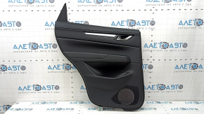 Door trim panel rear left Mazda CX-5 17-25 black with black leather insert, armrest leather black, molding gray, with handle, worn