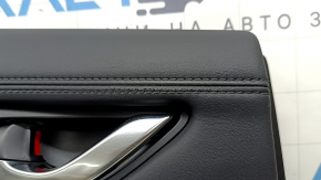 Door trim panel rear left Mazda CX-5 17-25 black with black leather insert, armrest leather black, molding gray, with handle, worn
