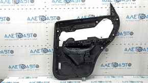 Door trim panel rear left Mazda CX-5 17-25 black with black leather insert, armrest leather black, molding gray, with handle, worn