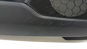 Mazda CX-5 17-23 black front left door panel with black leather insert, black leather armrest, gray molding, with handle, scuffs