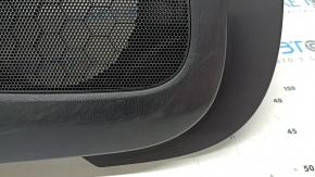 Mazda CX-5 17-23 black front left door panel with black leather insert, black leather armrest, gray molding, with handle, scuffs
