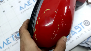 Right side mirror assembly for Lexus UX200 UX250h 19-24V, 7 pins, turn signal, no memory, with BSM, red and black, worn, chip on chrome