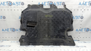 The front engine guard for a Mercedes W213 E 17-23 AWD is cracked and worn, with no fragments.