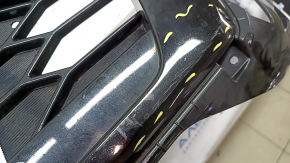 Kia Sorento 21-24 HEV, PHEV front bumper lower grille, gloss black, for radar, fog lights and parking sensors, without brackets and plug, after repair, non-factory hole, scratches, cracked