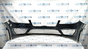 Bare front bumper for a Lincoln MKZ 17-20, without parking sensors and without a tow hook, white, painted, scratches, broken fasteners