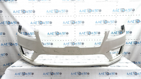 Bare front bumper for a Lincoln MKZ 17-20, without parking sensors and without a tow hook, white, painted, scratches, broken fasteners