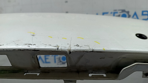 Lincoln MKZ 17-20 rear bumper, bare upper part, for 4 parking sensors, white, painted, dented, broken fasteners, scratches